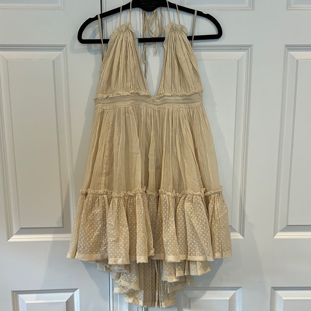 Free People Cream Mini Dress